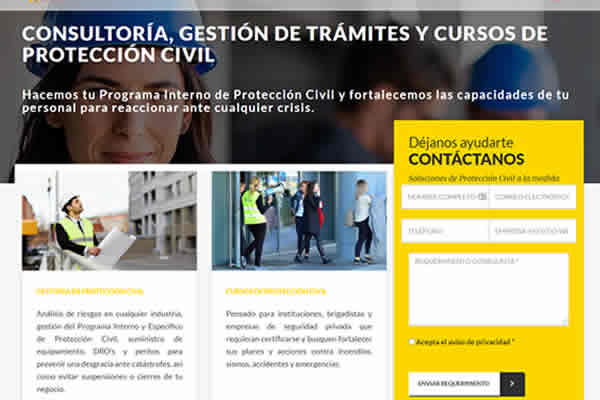 Sitio web de protección civil